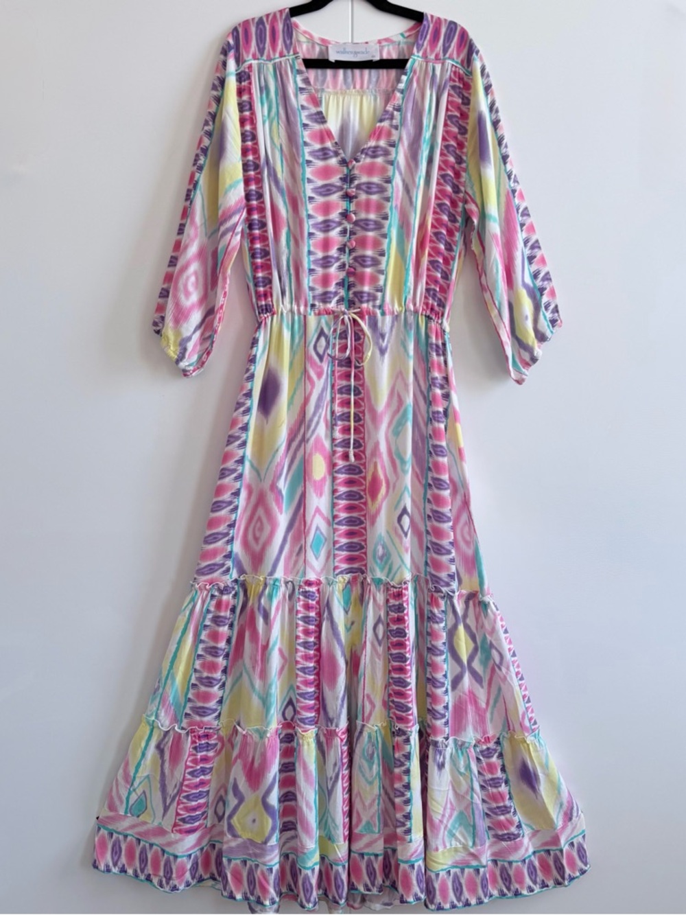 Walker & Wade Carrie Maxi Dress in Sherbet Ikat - Size XS